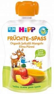 Hipp Organik Şeftalili Mangolu Elma Püresi 90 gr Kavanoz Mama kullananlar yorumlar